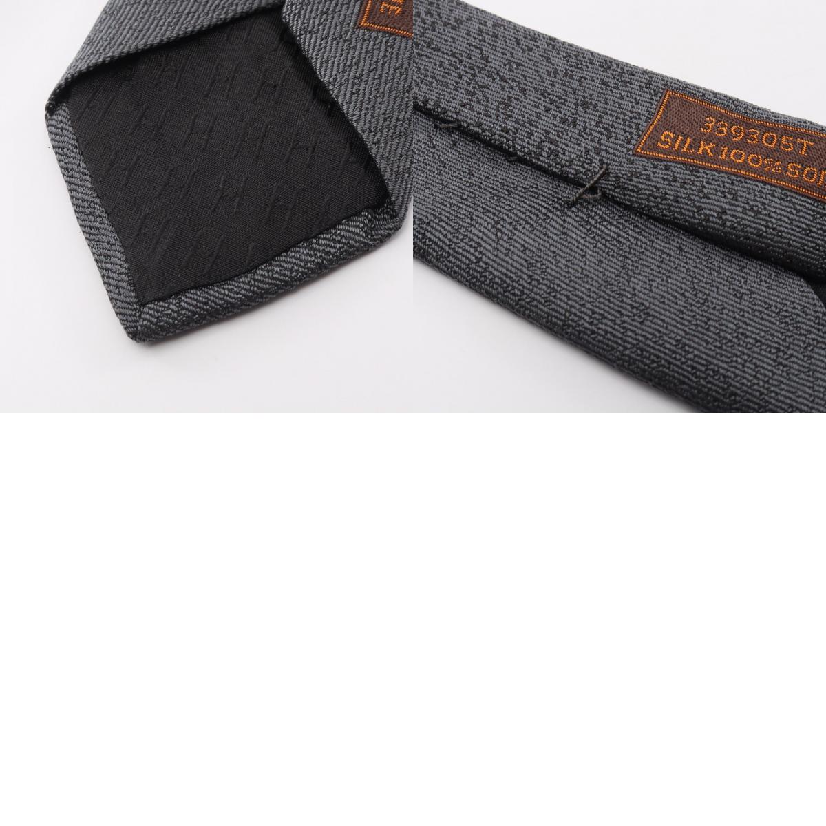 HERMES Silk Gradient Tie Black