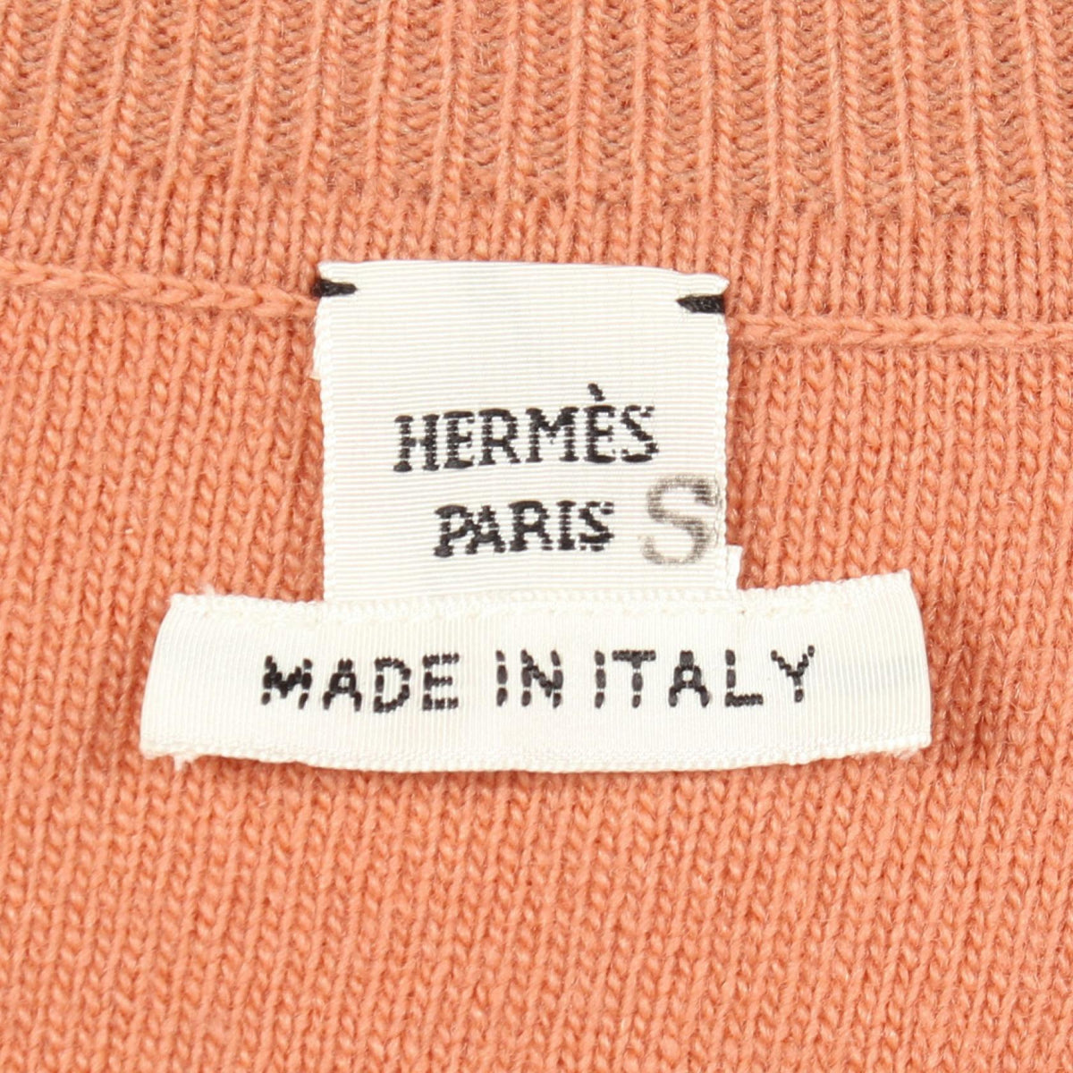 HERMES Brides de Gala V-Neck Wool Dress Pink Size 36