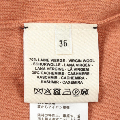 HERMES Brides de Gala V-Neck Wool Dress Pink Size 36