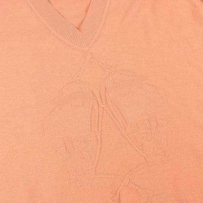 HERMES Brides de Gala V-Neck Wool Dress Pink Size 36