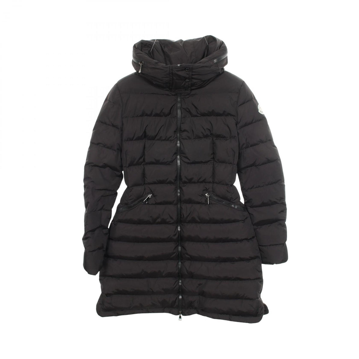 MONCLER Flammette Hooded Nylon Down Jacket Black Size 1