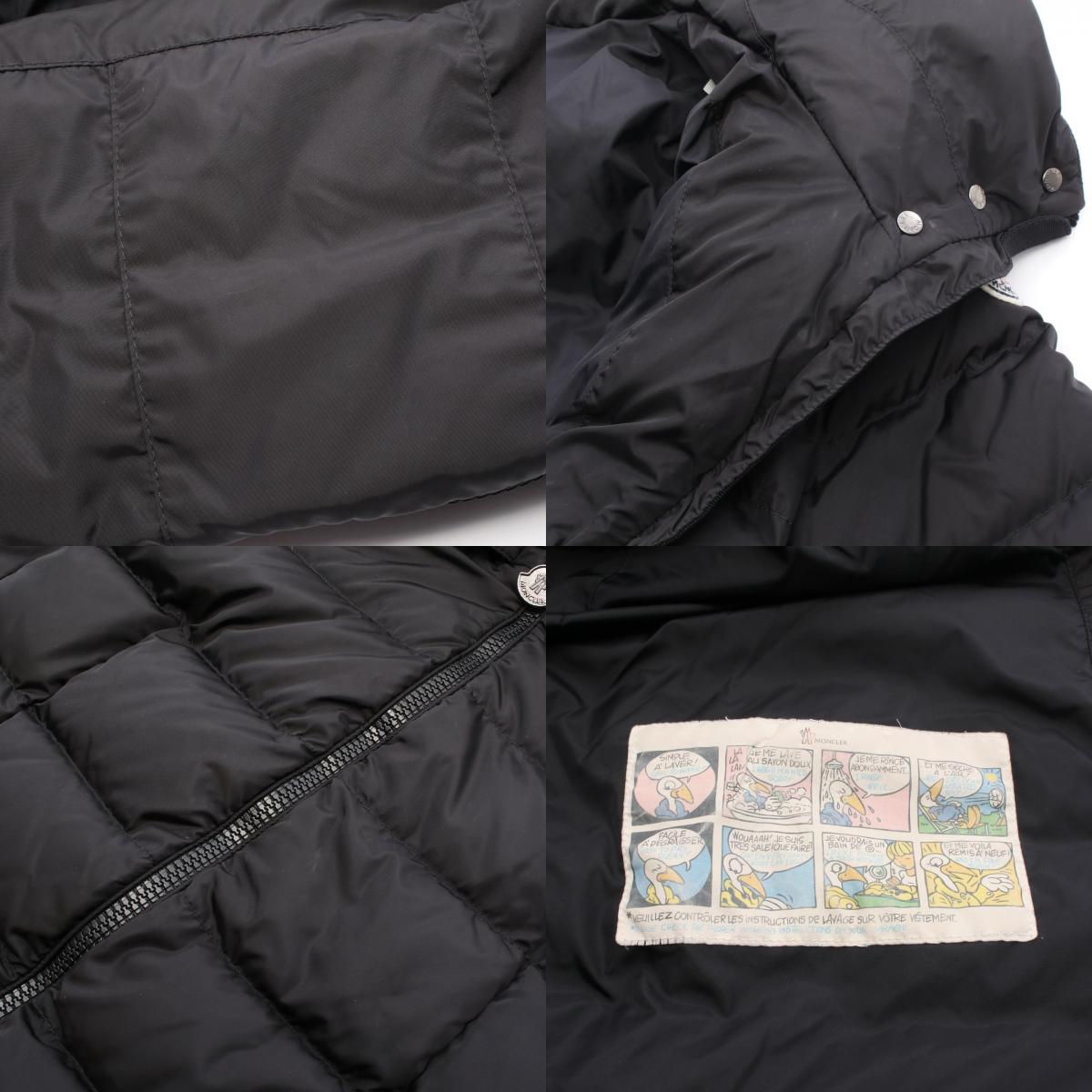 MONCLER Flammette Hooded Nylon Down Jacket Black Size 1