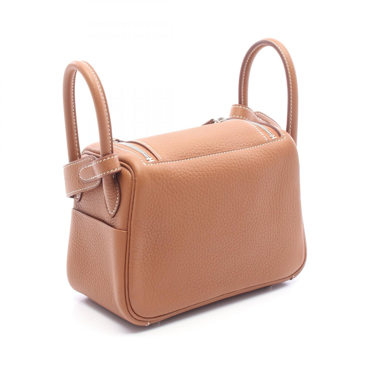 HERMES Lindy Mini Gold Shoulder Bag Brown