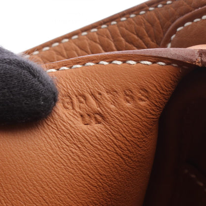 HERMES Lindy Mini Gold Shoulder Bag Brown