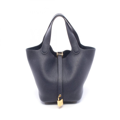 HERMES Picotin Lock PM Blue Leather Bag
