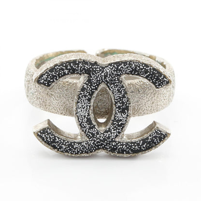 CHANEL Coco Mark Metal Ring Silver Size JP 12
