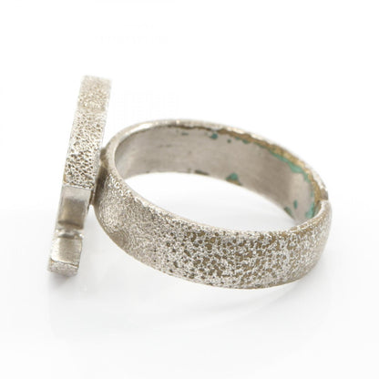 CHANEL Coco Mark Metal Ring Silver Size JP 12