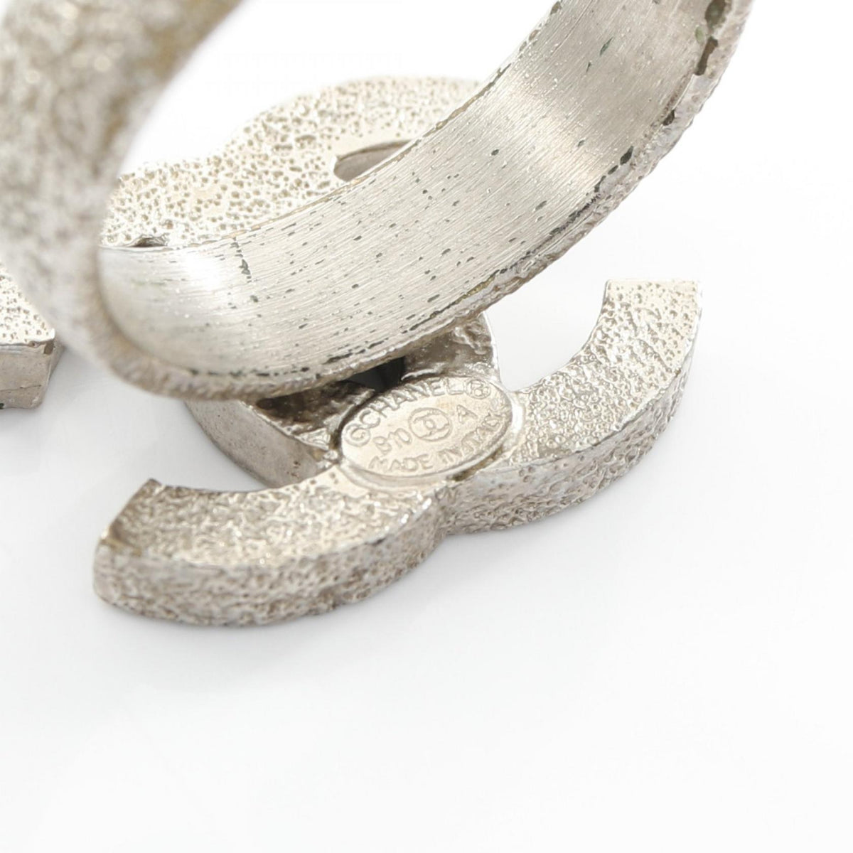 CHANEL Coco Mark Metal Ring Silver Size JP 12