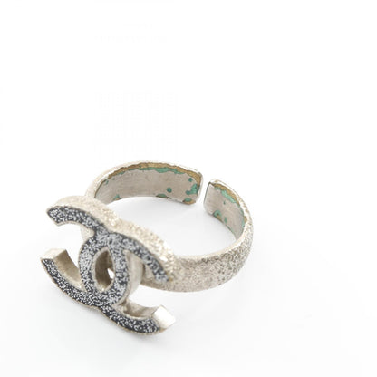 CHANEL Coco Mark Metal Ring Silver Size JP 12