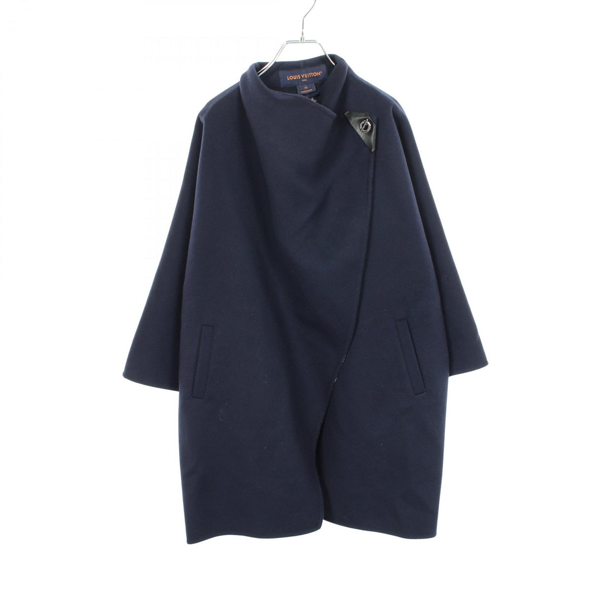 LOUIS VUITTON Double Face Drape Front Wool Coat Size 34