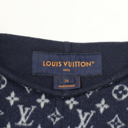 LOUIS VUITTON Double Face Drape Front Wool Coat Size 34