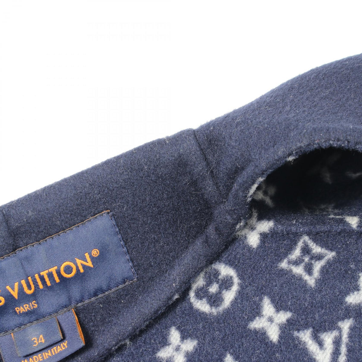 LOUIS VUITTON Double Face Drape Front Wool Coat Size 34