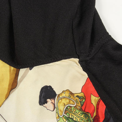 HERMES PLAZA DE TOROS Silk Short Sleeve Knit Sweater Size 40