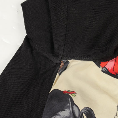 HERMES PLAZA DE TOROS Silk Short Sleeve Knit Sweater Size 40