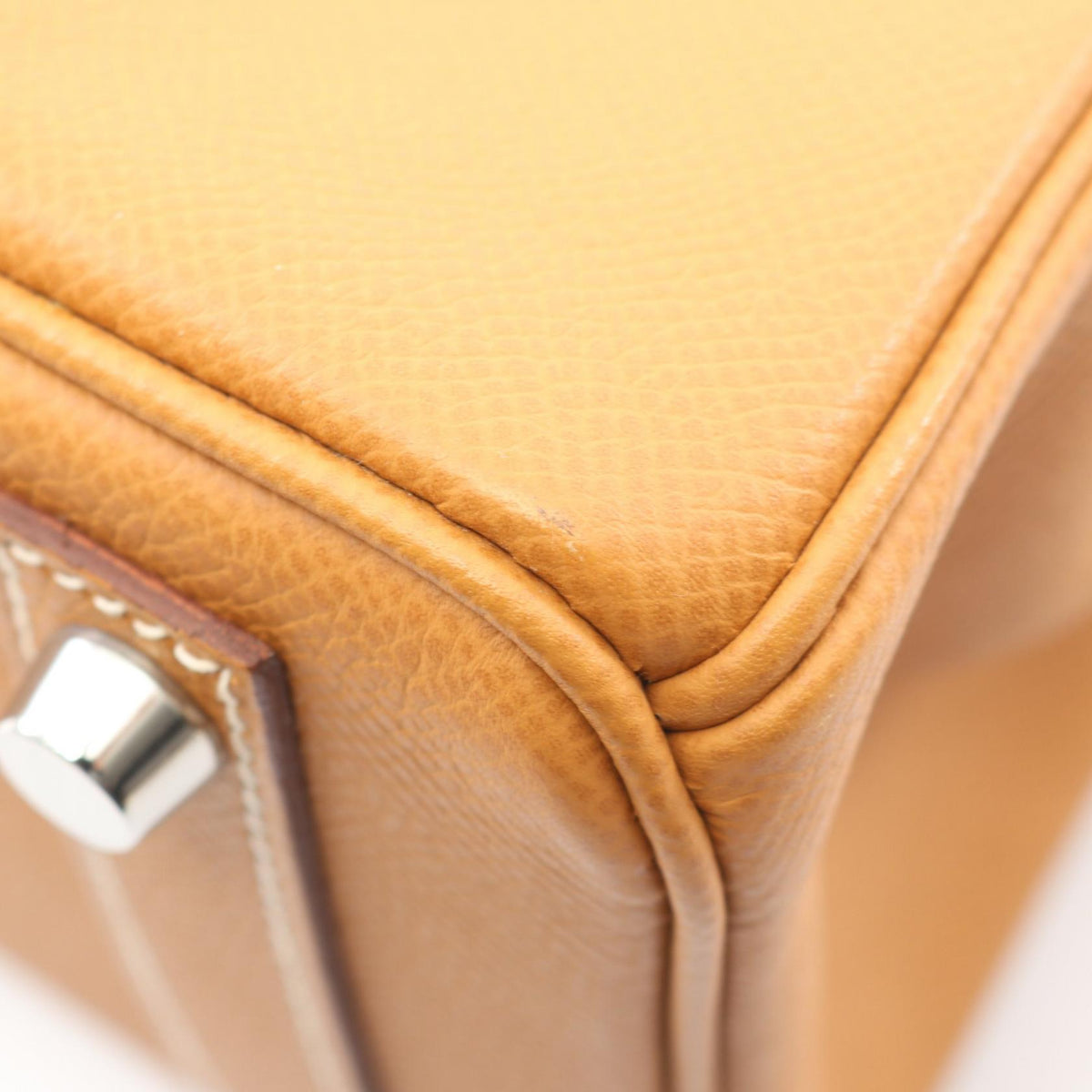 HERMES Birkin 25 Naturel Veau Leather Bag