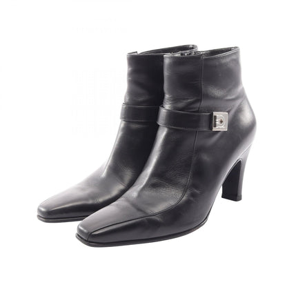 Salvatore Ferragamo Gancini Leather Boots Black Size US 5