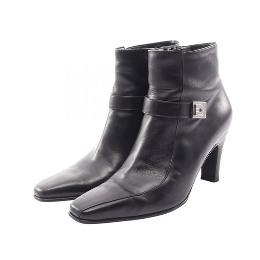 Salvatore Ferragamo Gancini Leather Boots Black Size US 5