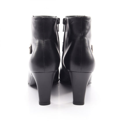 Salvatore Ferragamo Gancini Leather Boots Black Size US 5