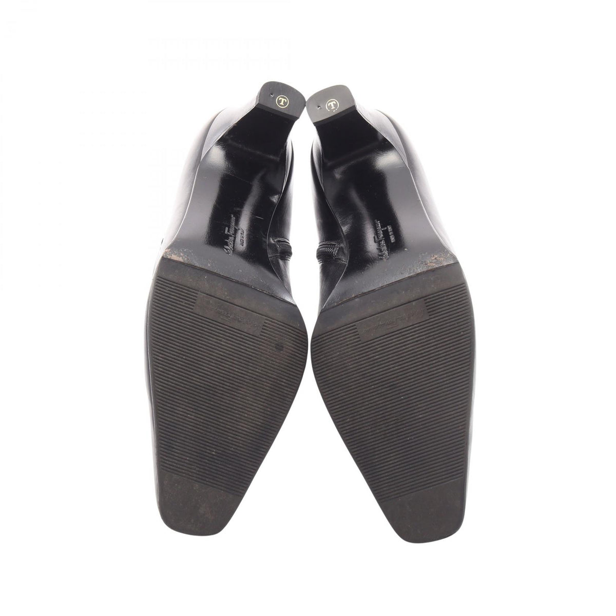 Salvatore Ferragamo Gancini Leather Boots Black Size US 5