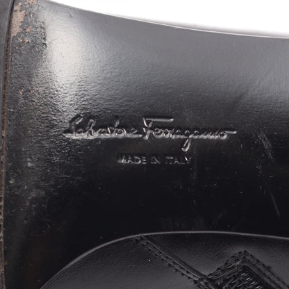 Salvatore Ferragamo Gancini Leather Boots Black Size US 5