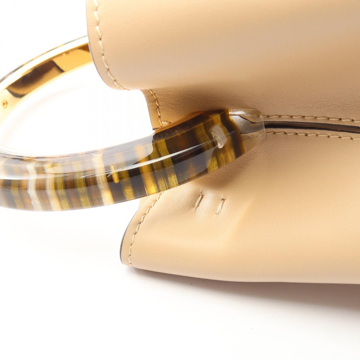 MARNI Panier 2-Way Leather Bag Beige