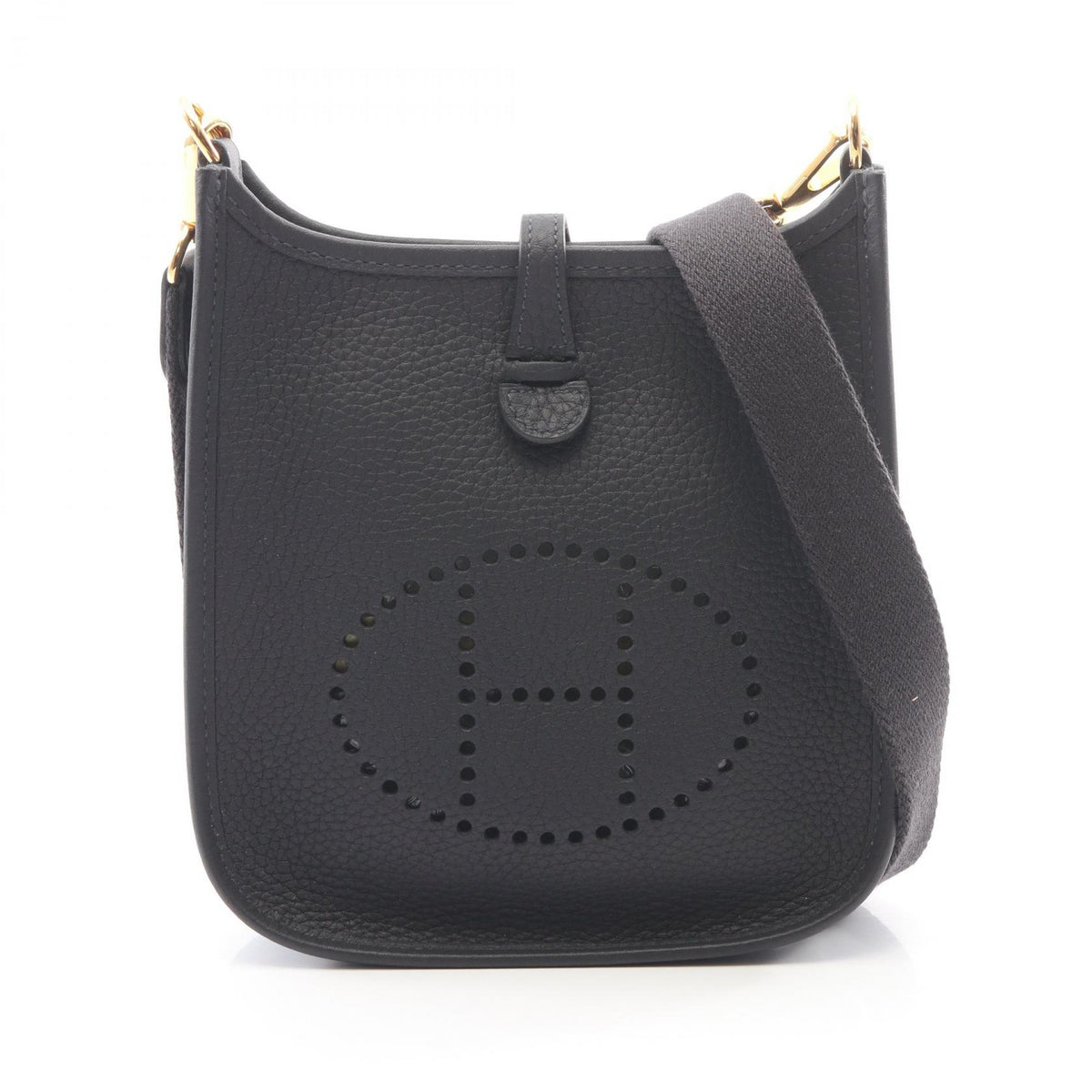 HERMES Evelyne TPM Taurillon Navy Gold Shoulder Bag