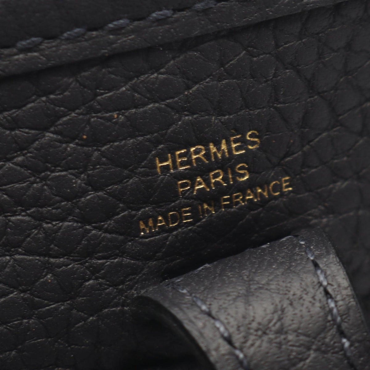 HERMES Evelyne TPM Taurillon Navy Gold Shoulder Bag