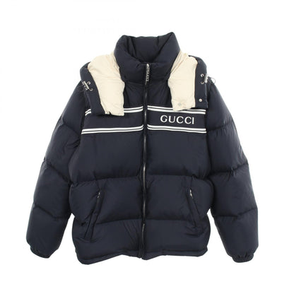 GUCCI Logo Polyester Down Jacket Black Size 48
