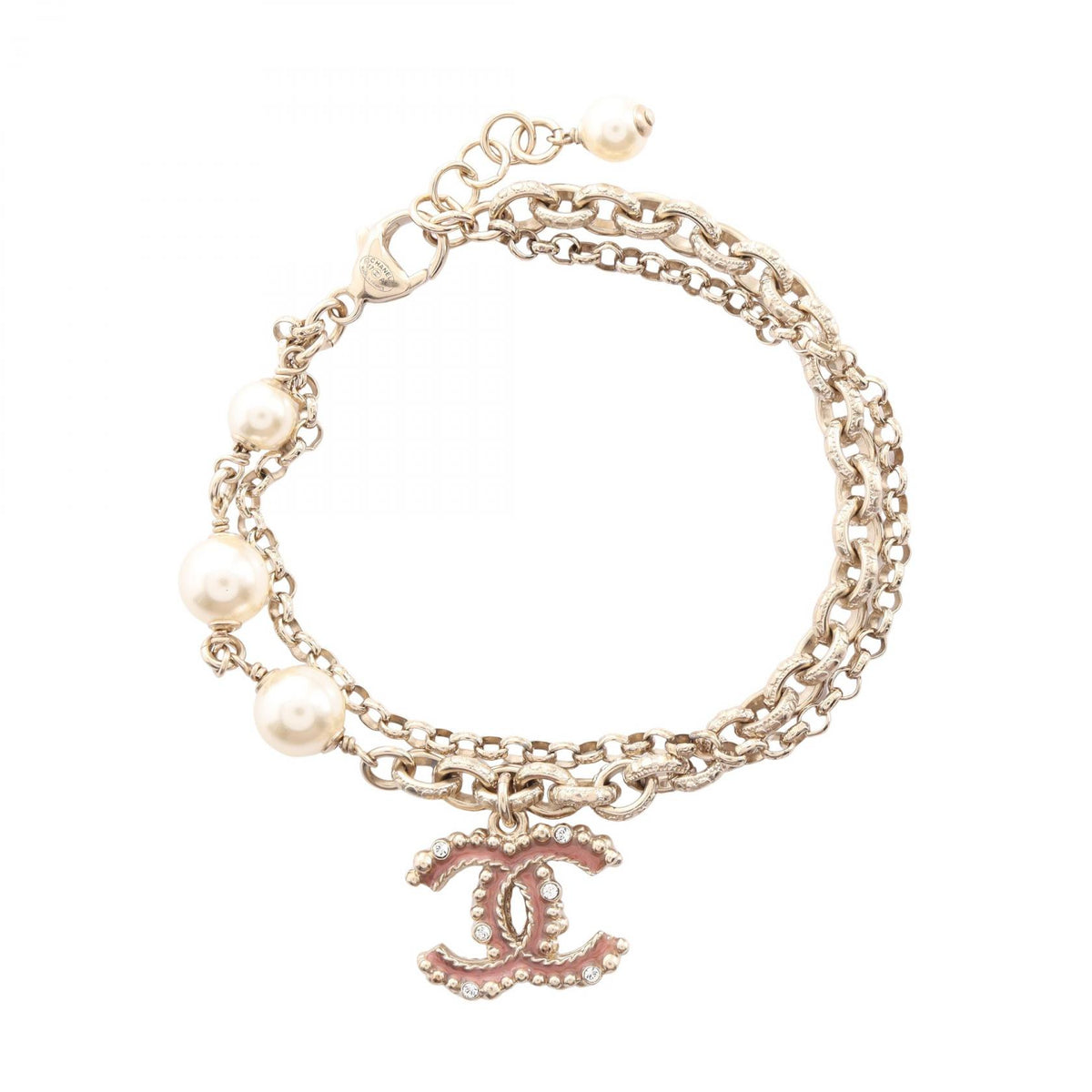 CHANEL Coco Mark Gold Pearl Bracelet