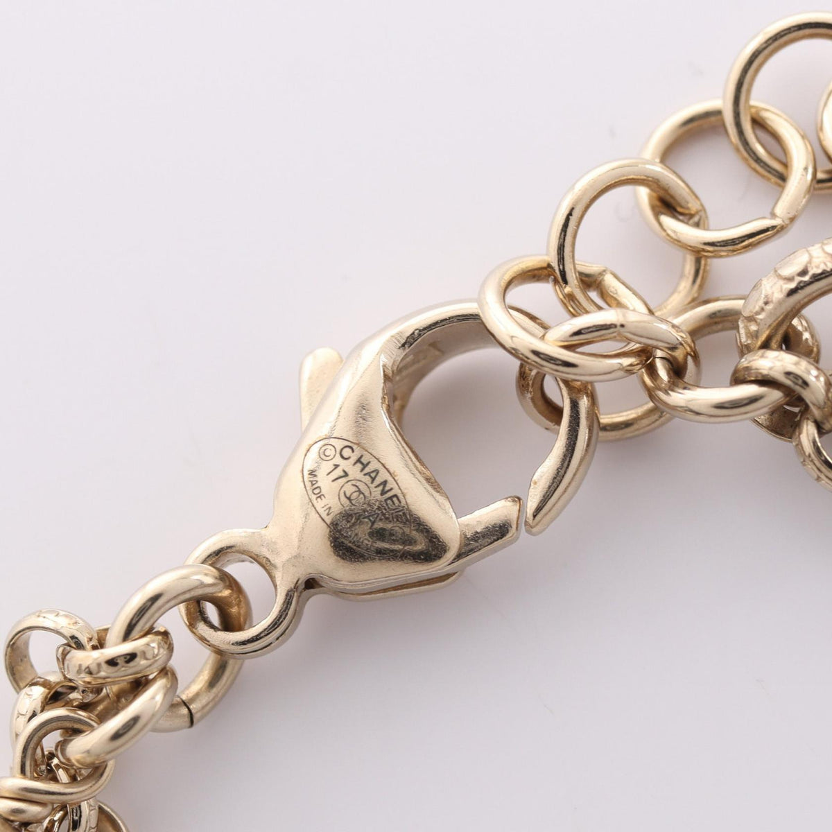 CHANEL Coco Mark Gold Pearl Bracelet