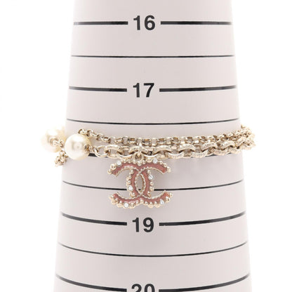 CHANEL Coco Mark Gold Pearl Bracelet