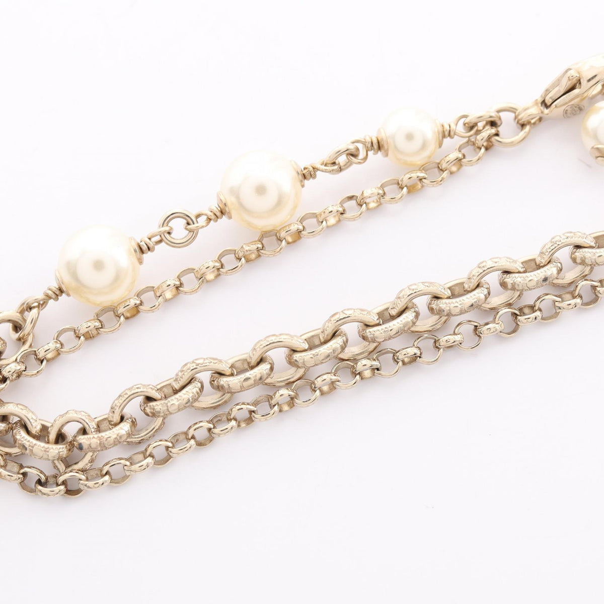CHANEL Coco Mark Gold Pearl Bracelet