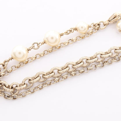 CHANEL Coco Mark Gold Pearl Bracelet