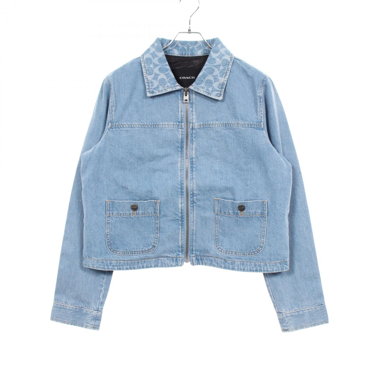COACH Signature Cotton Denim Jacket Blue Size L