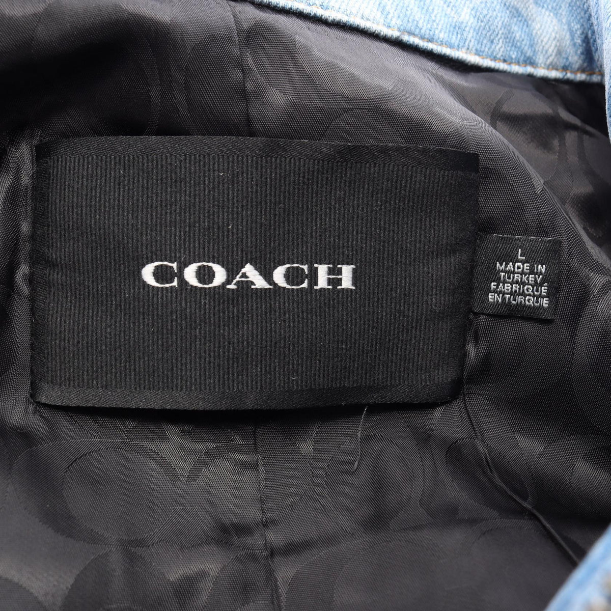 COACH Signature Cotton Denim Jacket Blue Size L