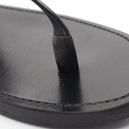 CELINE Ankle Strap Leather Sandals Black Size 37