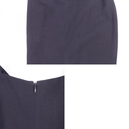 CHANEL Coco Mark Button Navy Wool Sleeveless Dress Size 40