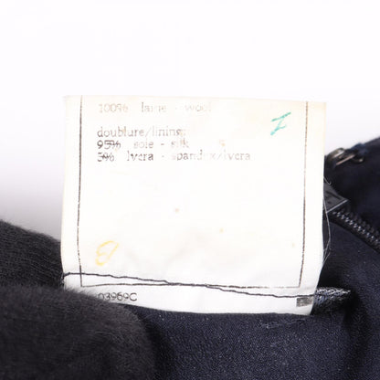 CHANEL Coco Mark Button Navy Wool Sleeveless Dress Size 40