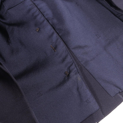 CHANEL Coco Mark Button Navy Wool Sleeveless Dress Size 40