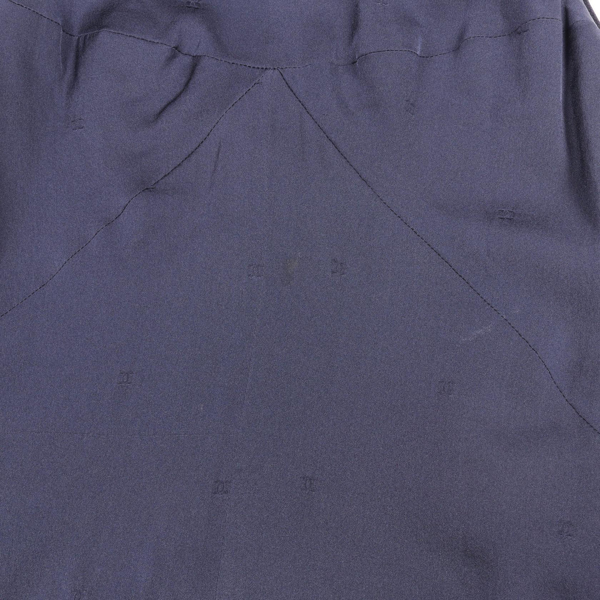 CHANEL Coco Mark Button Navy Wool Sleeveless Dress Size 40