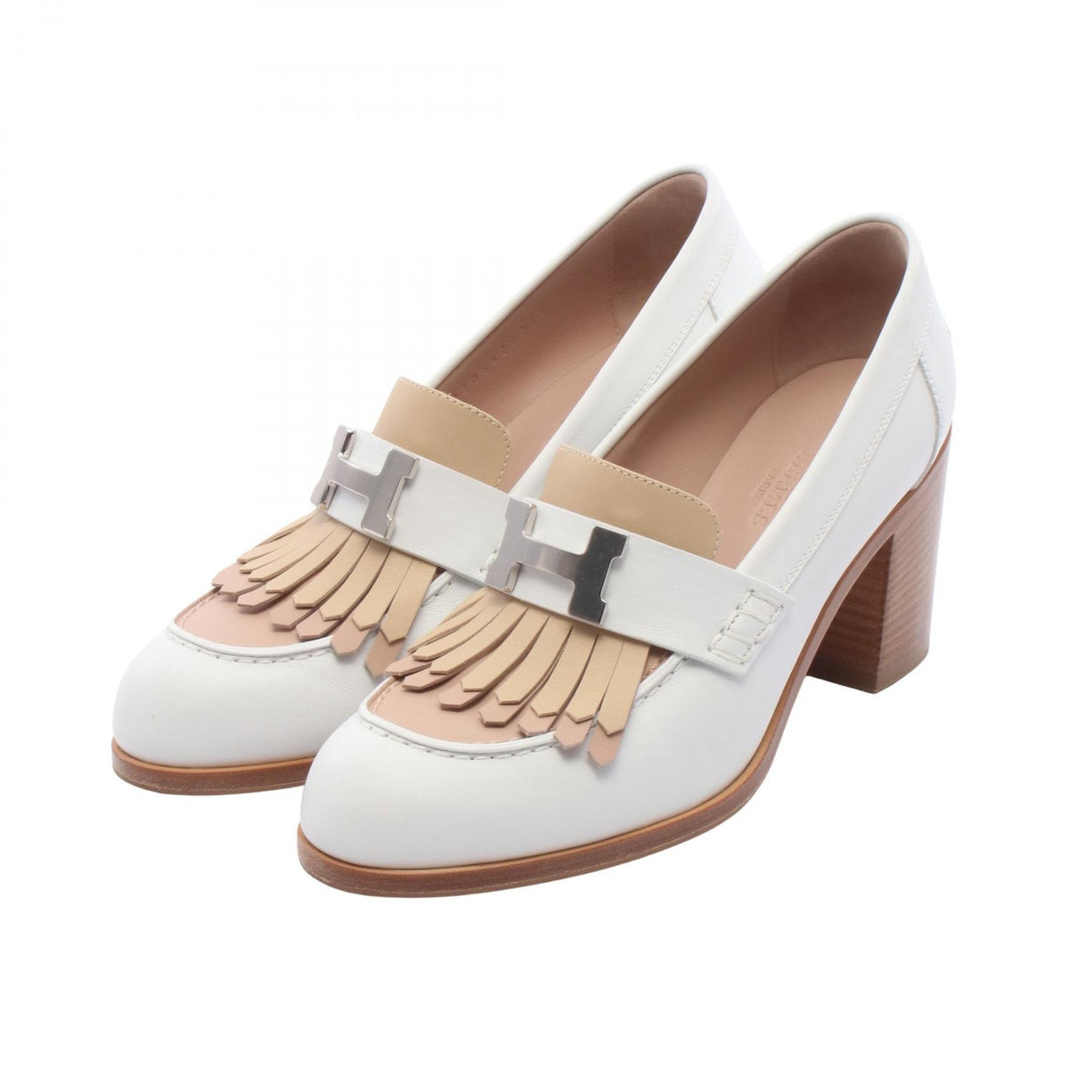 HERMES Elysée 70 Moccasin Leather Pumps Size 36