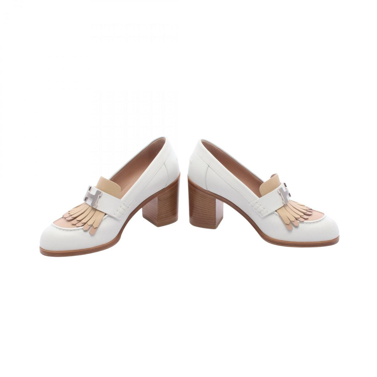 HERMES Elysée 70 Moccasin Leather Pumps Size 36