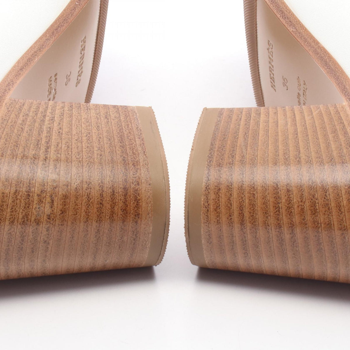 HERMES Elysée 70 Moccasin Leather Pumps Size 36