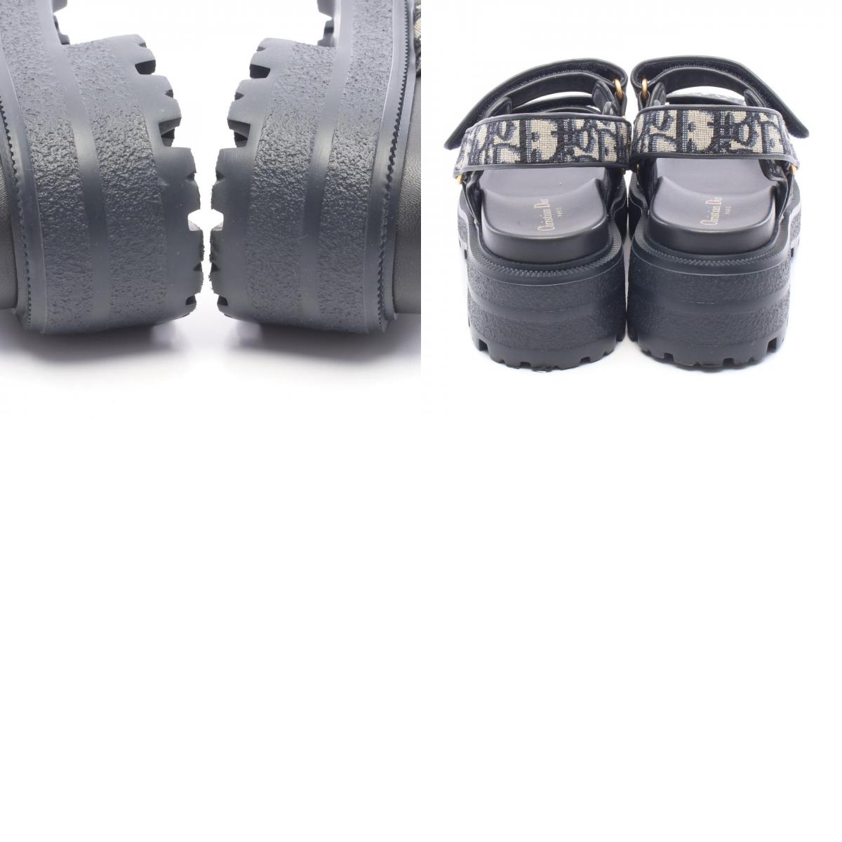 Christian Dior Dioract Oblique Canvas Sandals Navy Size 35