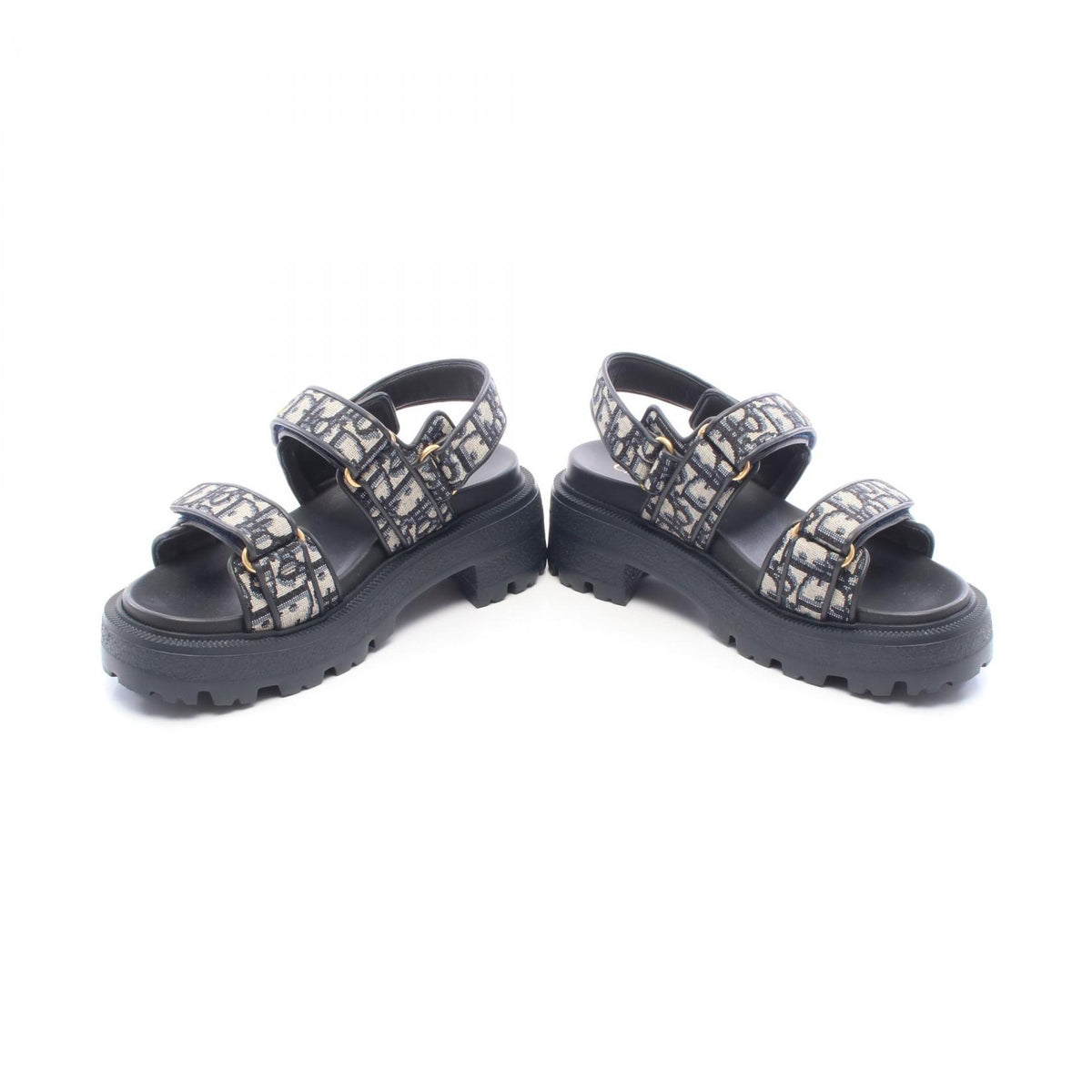 Christian Dior Dioract Oblique Canvas Sandals Navy Size 35