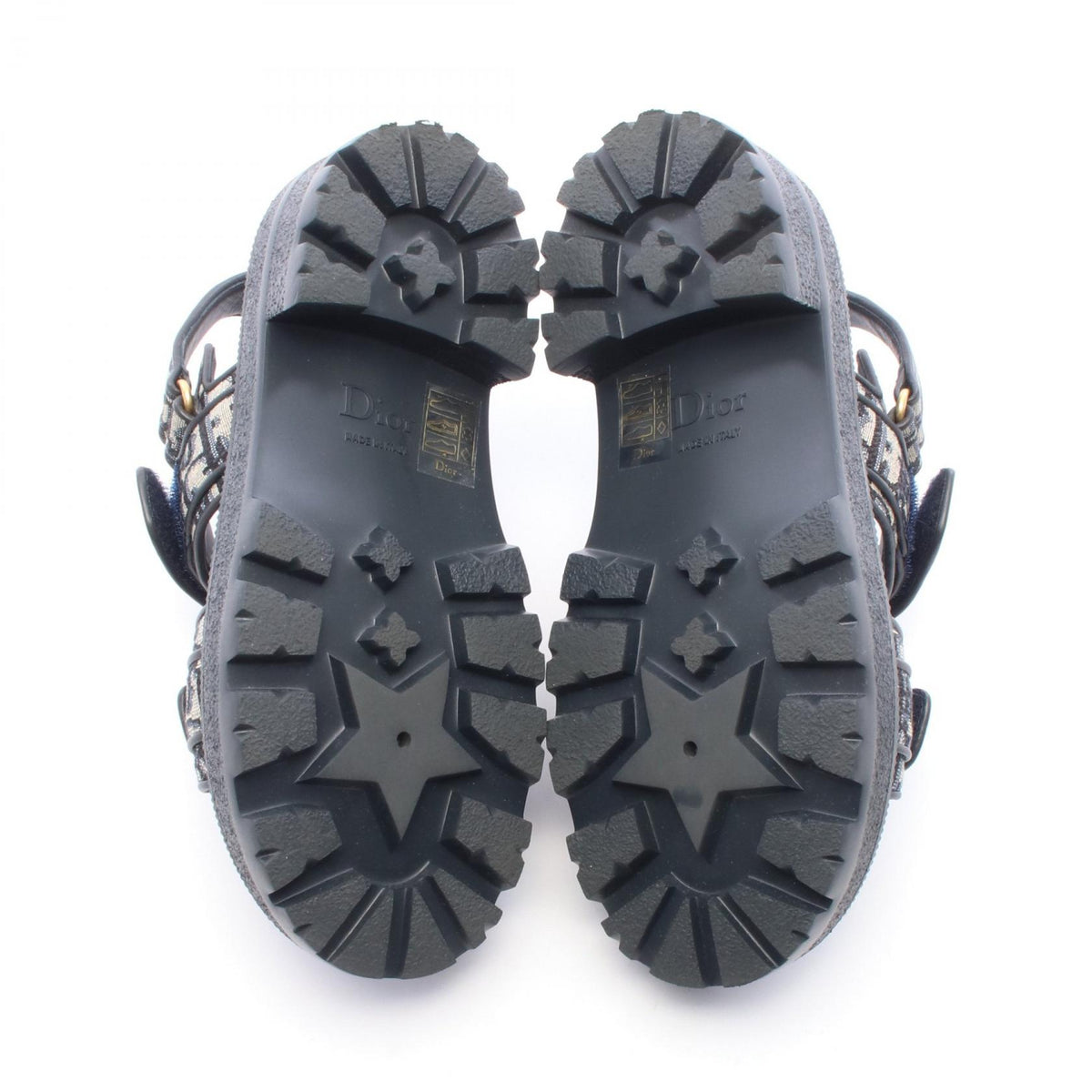 Christian Dior Dioract Oblique Canvas Sandals Navy Size 35