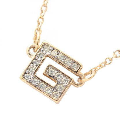 GIVENCHY Square G Logo Rhinestone Necklace