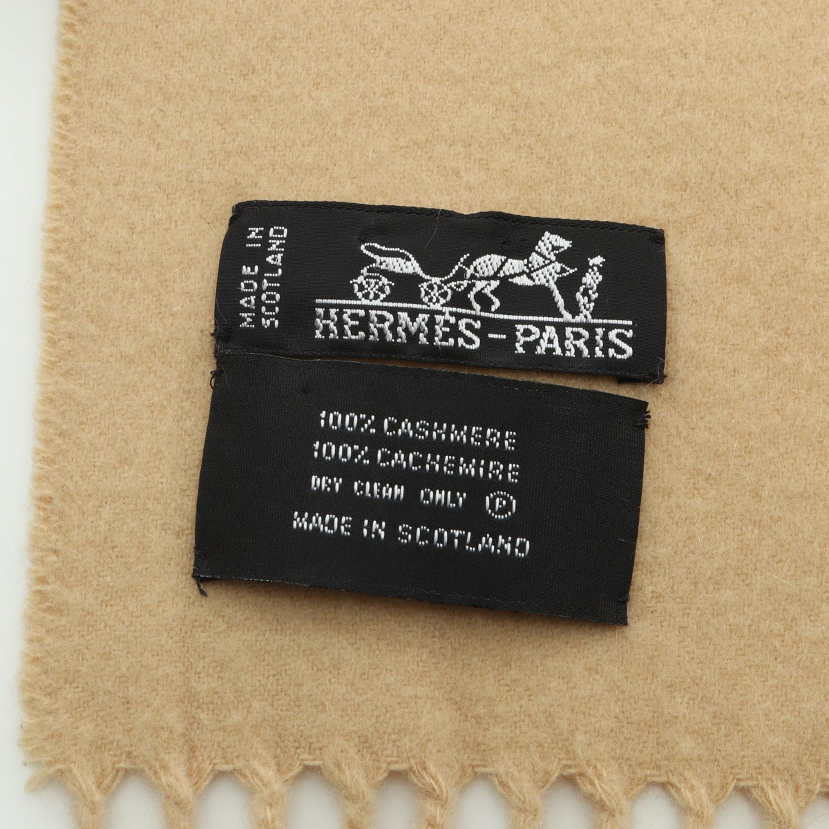 HERMES Large Logo Cashmere Scarf