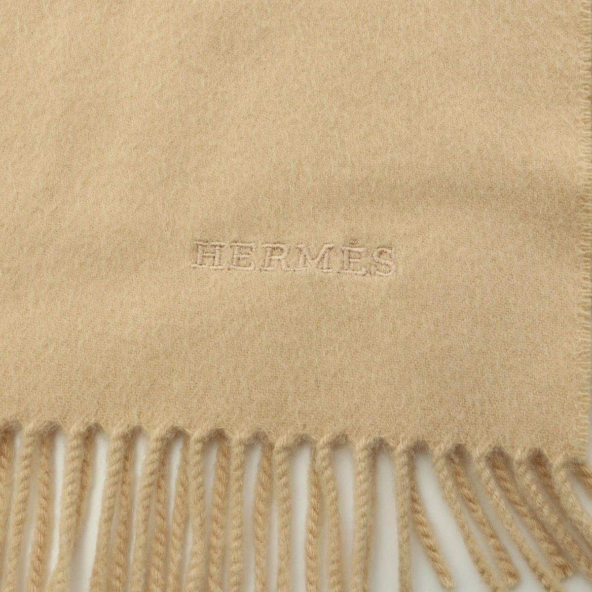 HERMES Large Logo Cashmere Scarf