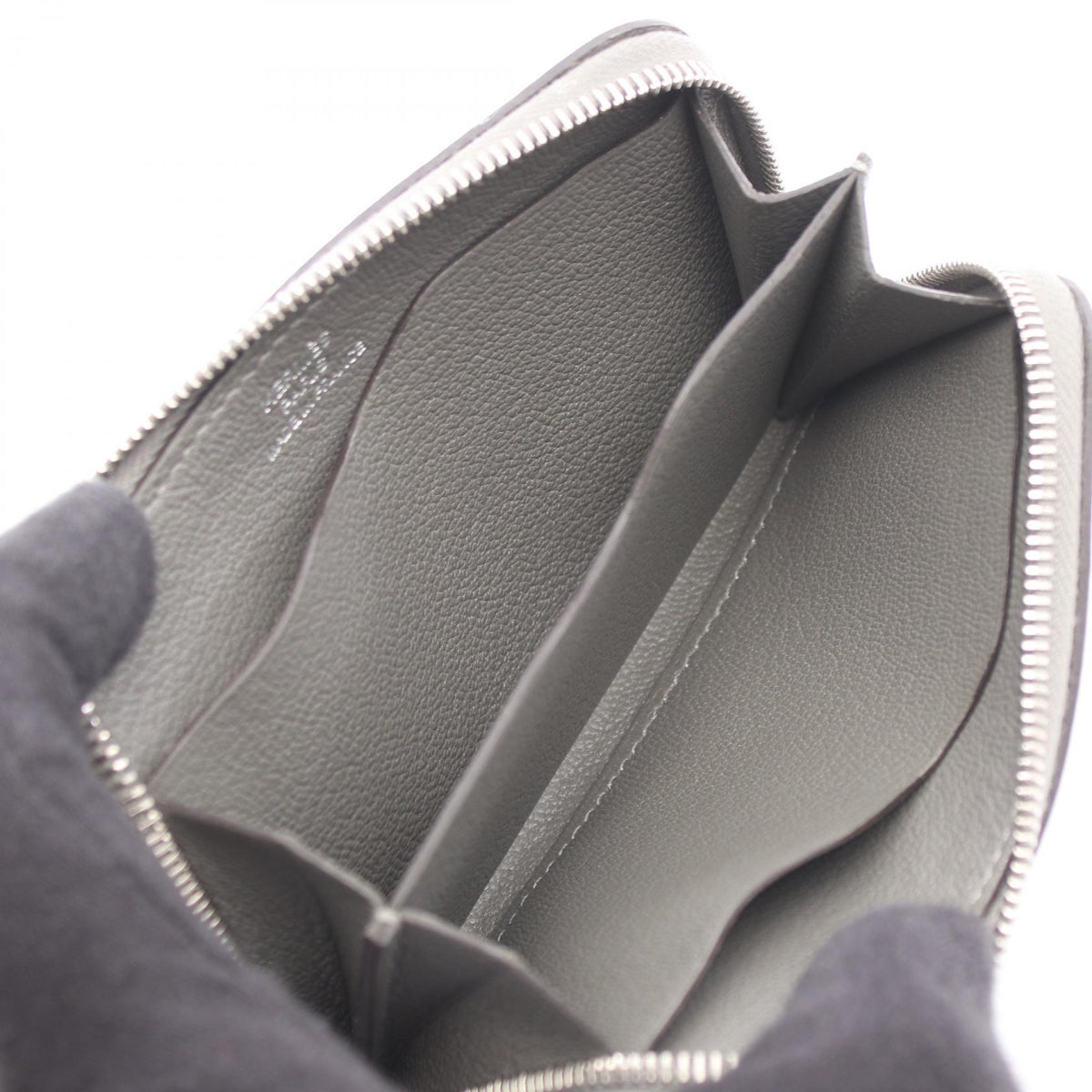HERMES Zip An Go Chaine d'Ancre Case Gray